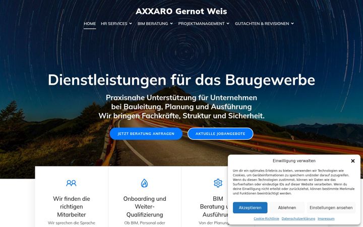 Screenshot of axxaro.com
