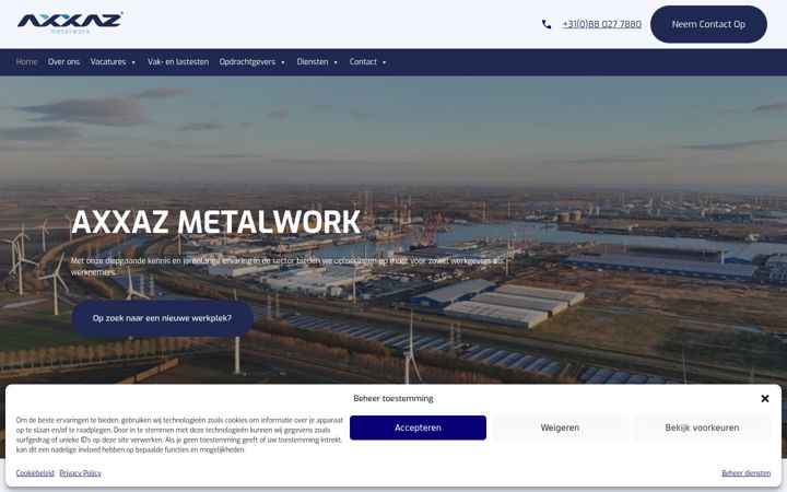 Screenshot του axxazmetalwork.nl