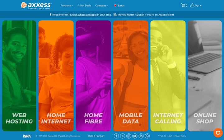 Screenshot of axxess.co.za