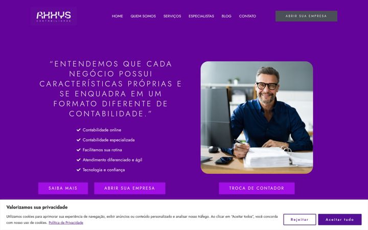 Snimka zaslona za axxyscontabilidade.com.br