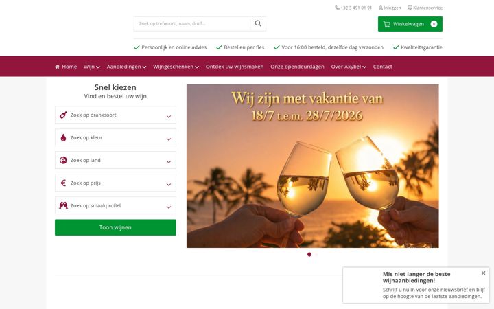 Screenshot of axybel.be
