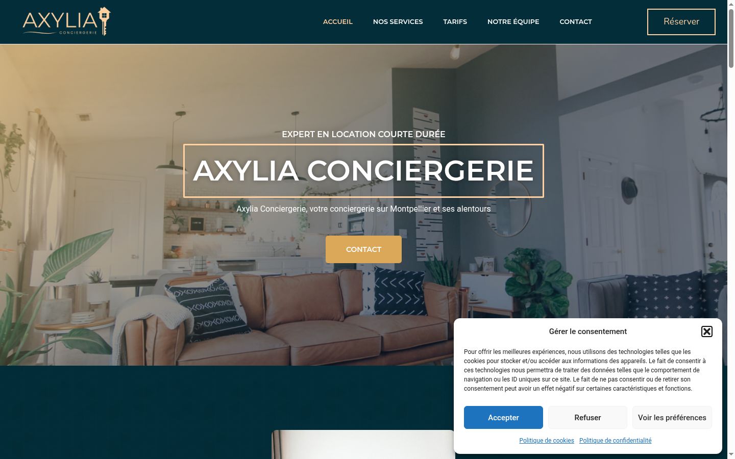 Screenshot of the consent banner shown before any interaction
