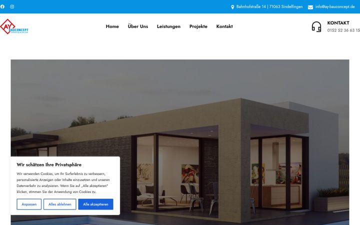 Screenshot van ay-bauconcept.de