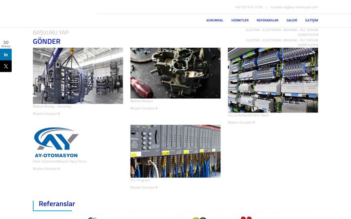 Screenshot of ay-otomasyon.com