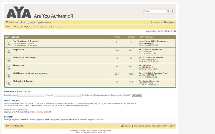 Screenshot of aya-forum.de