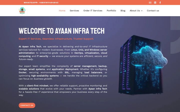 Screenshot of ayaaninfratech.com