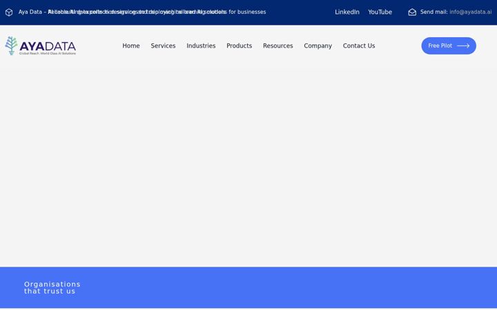 Screenshot of ayadata.ai