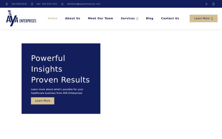 Screenshot of ayaenterprises.com