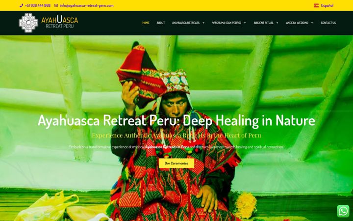 Screenshot of ayahuasca-retreat-peru.com