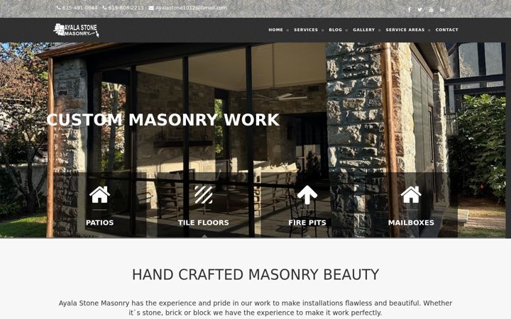 Screenshot of ayalastonemasonry.com