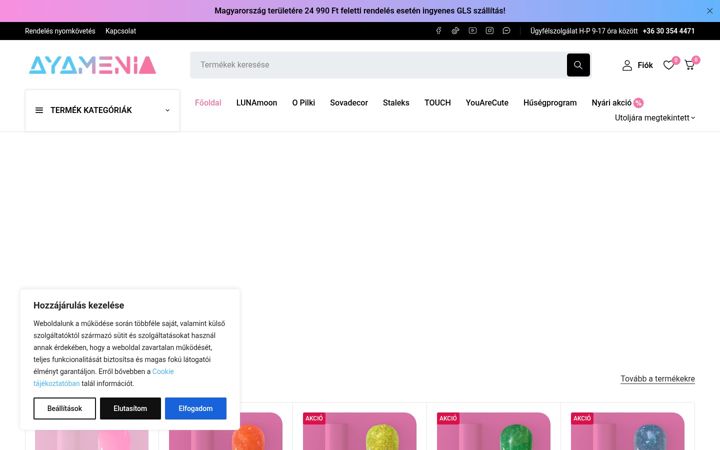 Screenshot of ayamenia.hu