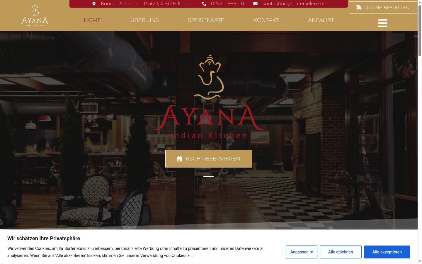 Screenshot of the consent banner shown before any interaction
