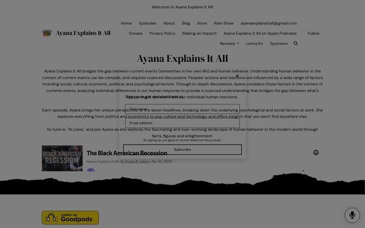 Screenshot of ayanaexplainsitall.com