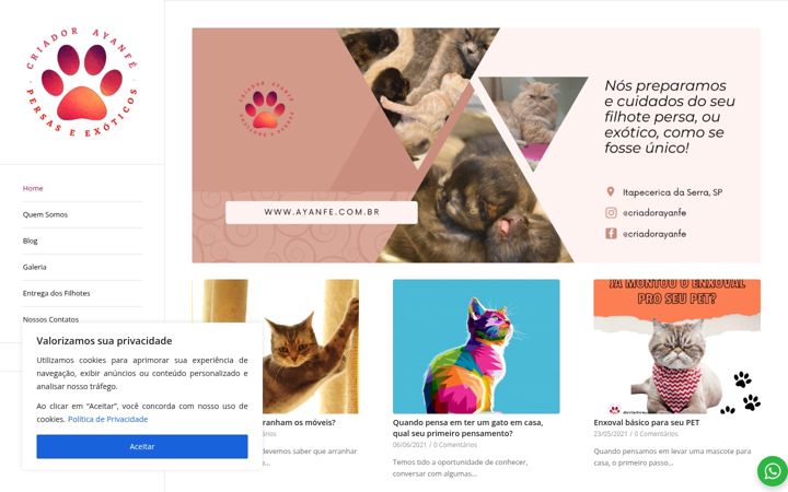 Screenshot of ayanfe.com.br