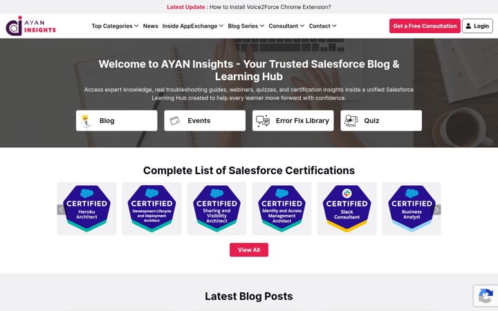 Screenshot of ayaninsights.com