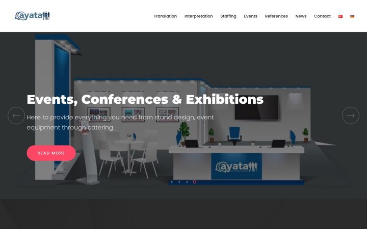 Screenshot of ayataevents.com