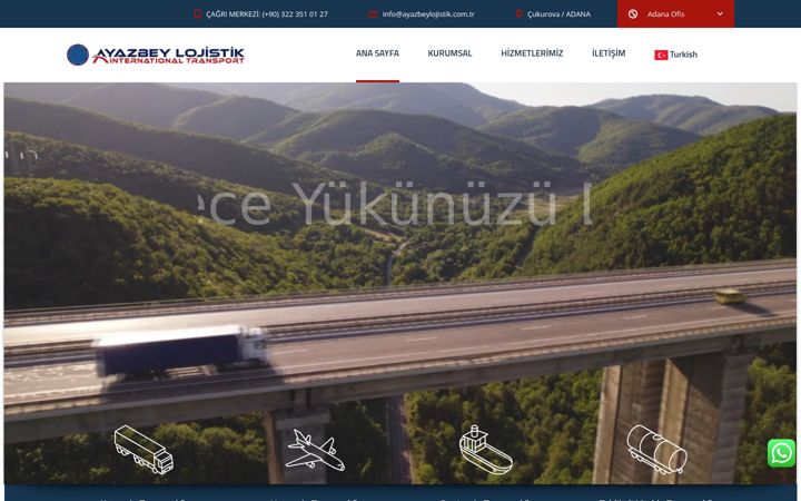Screenshot of ayazbeylojistik.com.tr