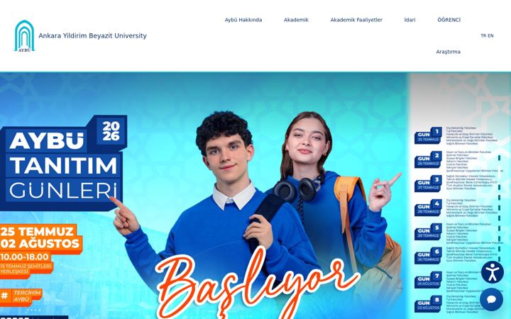 Screenshot of aybu.edu.tr