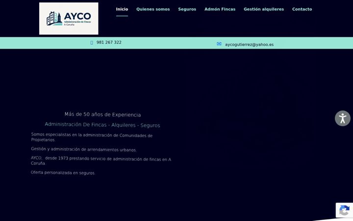 Captura de ecrã de aycoadmon.es