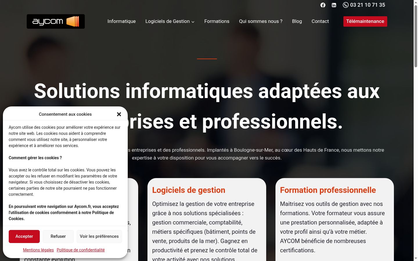 Screenshot del banner di consenso mostrato prima di qualsiasi interazione