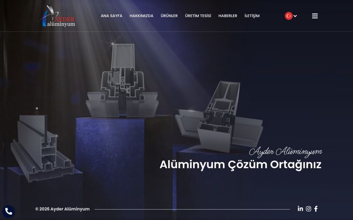Capture d'écran de ayderaluminyum.com.tr