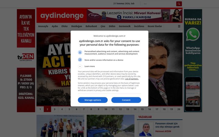 Screenshot of aydindenge.com.tr