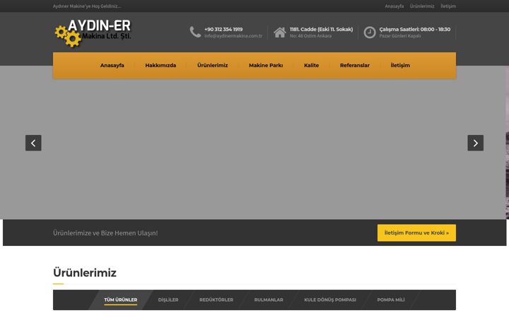 Capture d'écran de aydinermakina.com.tr