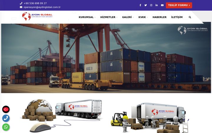 Screenshot of aydinglobal.com.tr