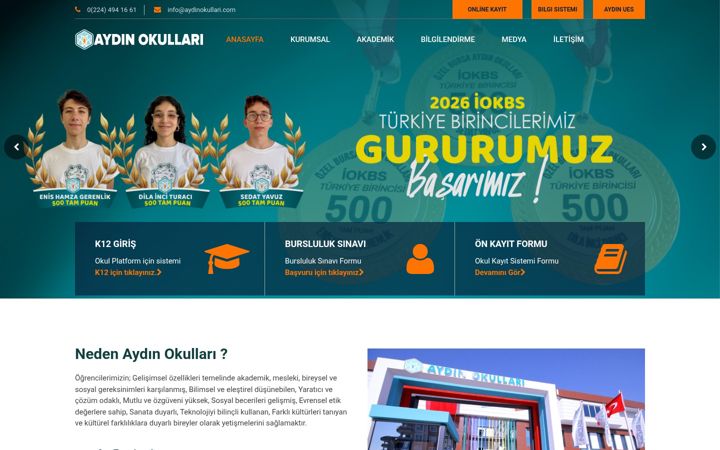 Screenshot of aydinokullari.com