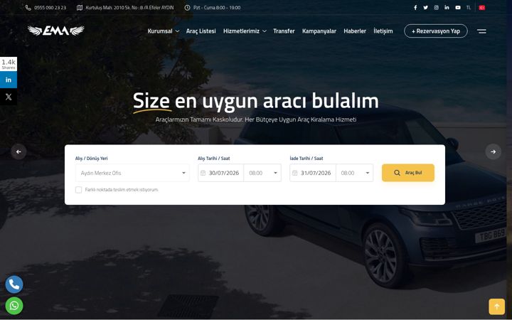 Screenshot of aydinotokiralama.net