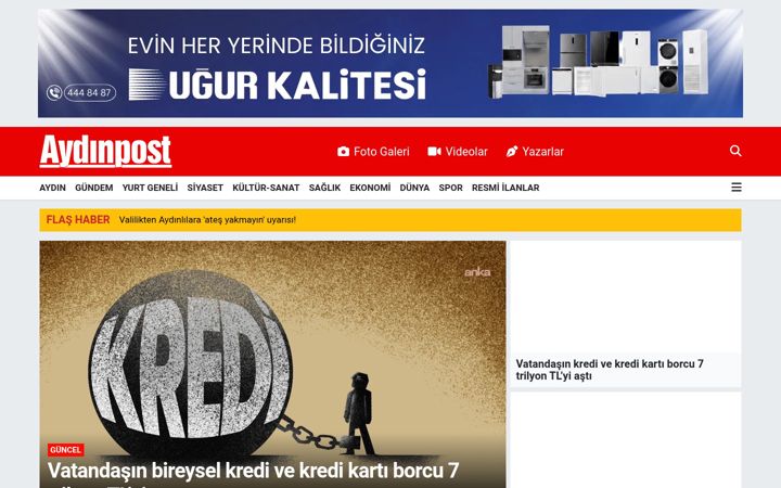Screenshot ta' aydinpost.com