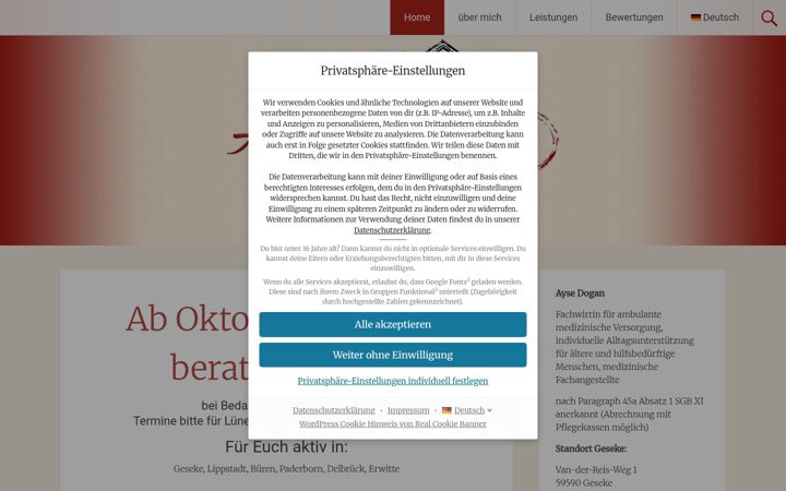 Ekrānuzņēmums no aydo-geseke.de