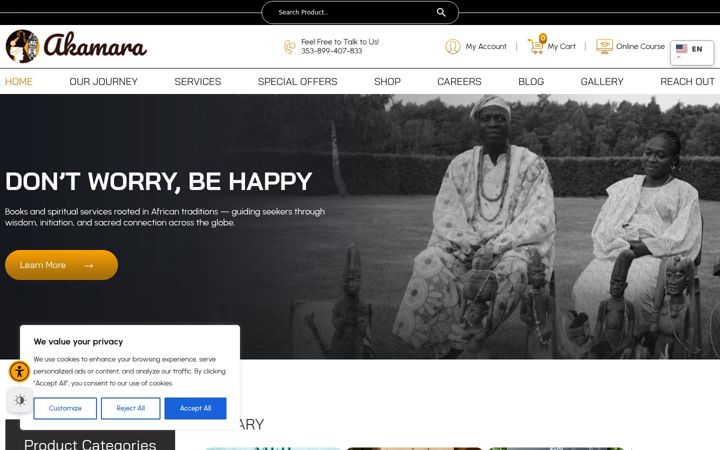 Screenshot of ayeakamara.com