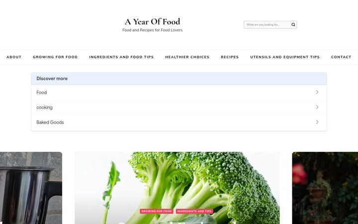 Screenshot of ayearoffood.com