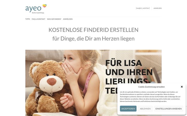 Screenshot of ayeo.org