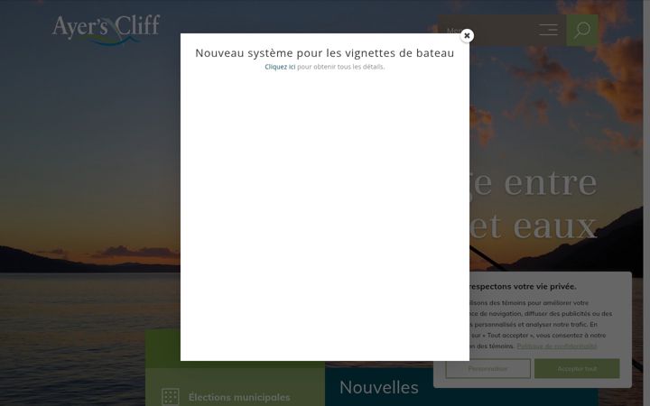 Screenshot of ayerscliff.ca
