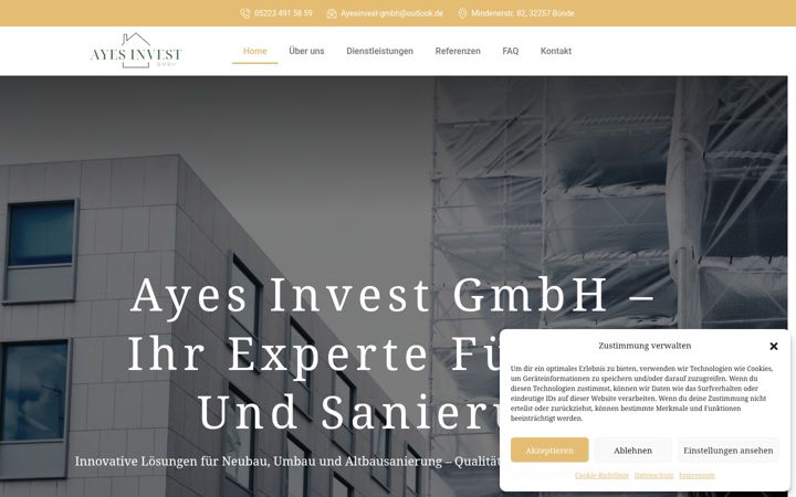 Ekrano kopija ayes-invest.de
