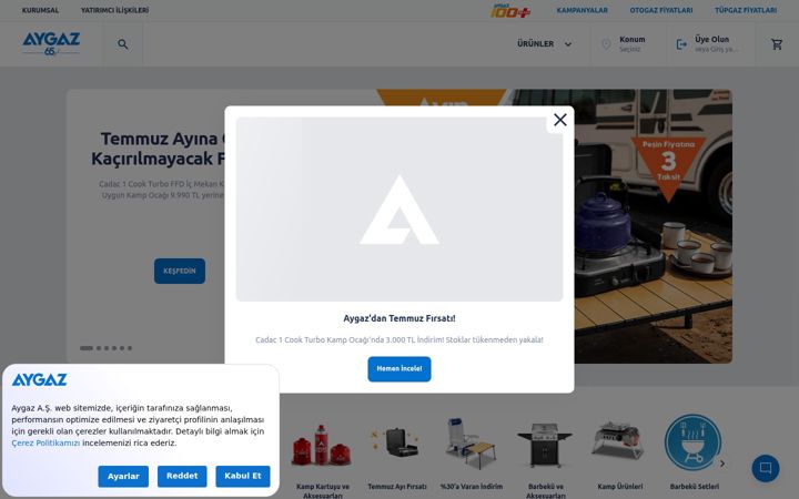 Screenshot ta' aygaz.com.tr