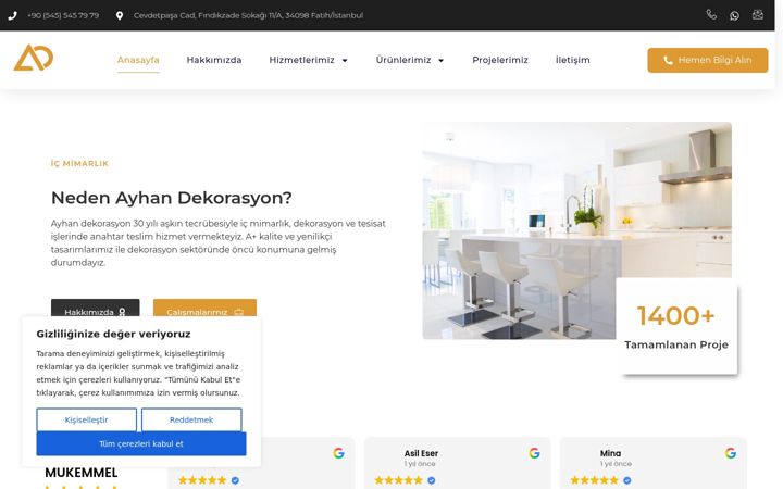 Screenshot of ayhandekorasyon.com