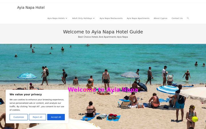 Screenshot of ayianapahotel.com