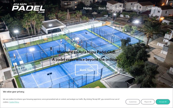 Screenshot of ayianapapadel.com
