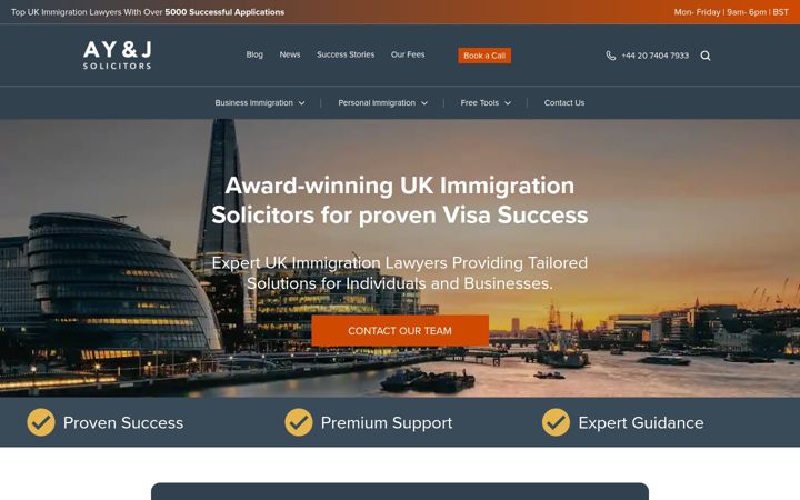Screenshot of ayjsolicitors.com