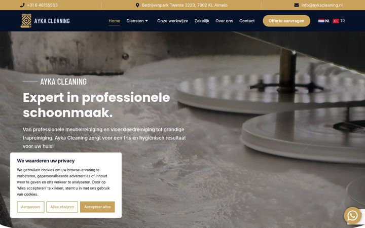Screenshot of aykacleaning.nl