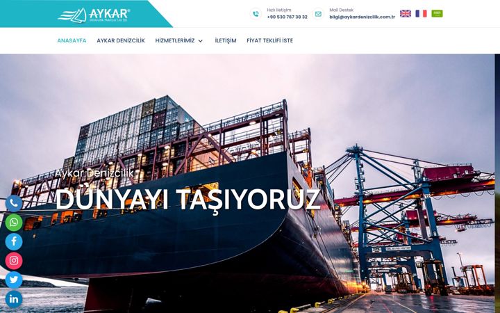 Screenshot of aykardenizcilik.com.tr