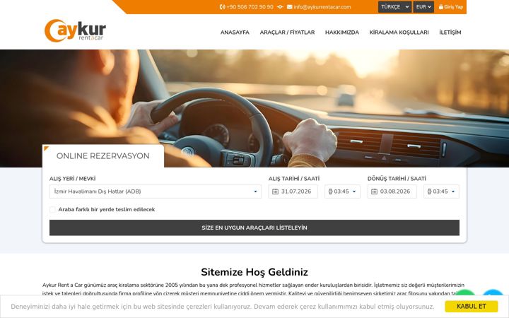 Screenshot of aykurrentacar.com