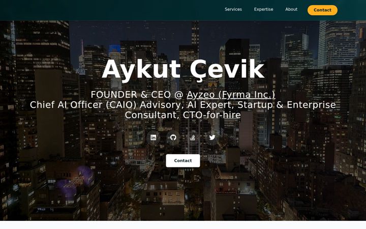 Screenshot ta' aykutcevik.com