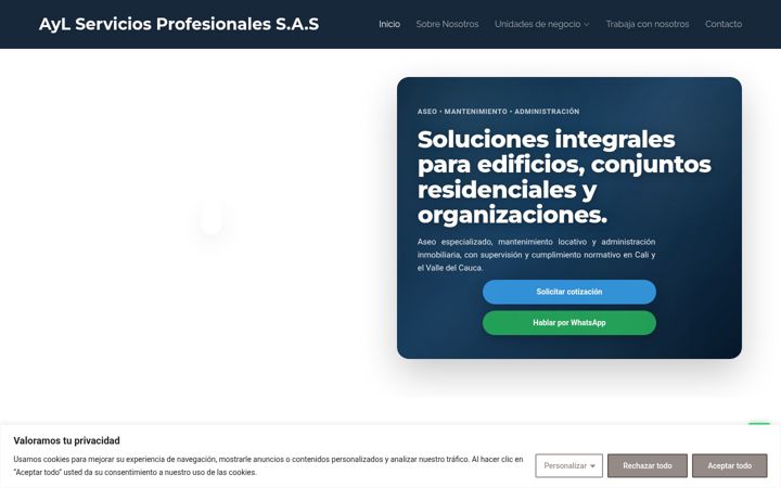 Screenshot of ayl-serviciosprofesionales.com