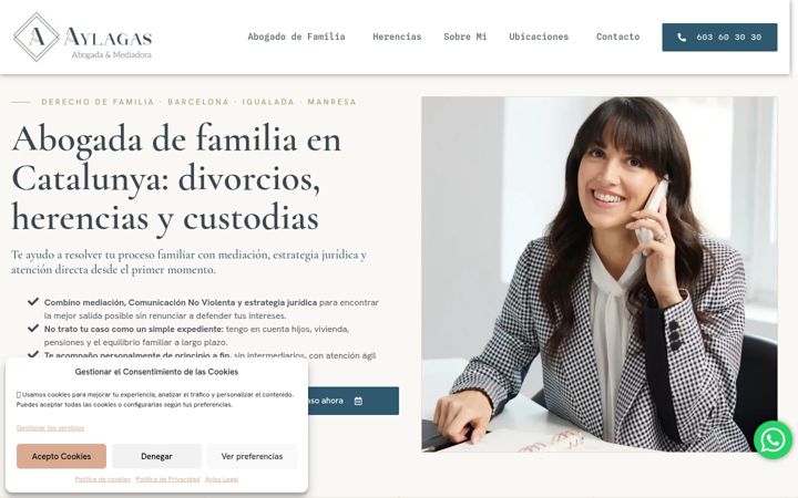 Screenshot of aylagasabogada.com