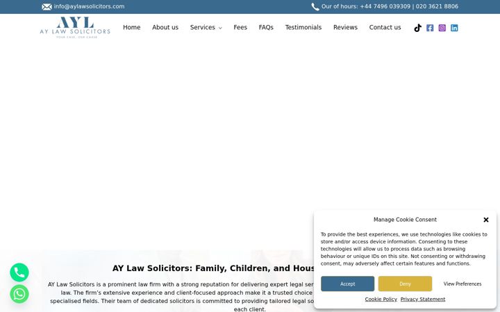 Screenshot of aylawsolicitors.com