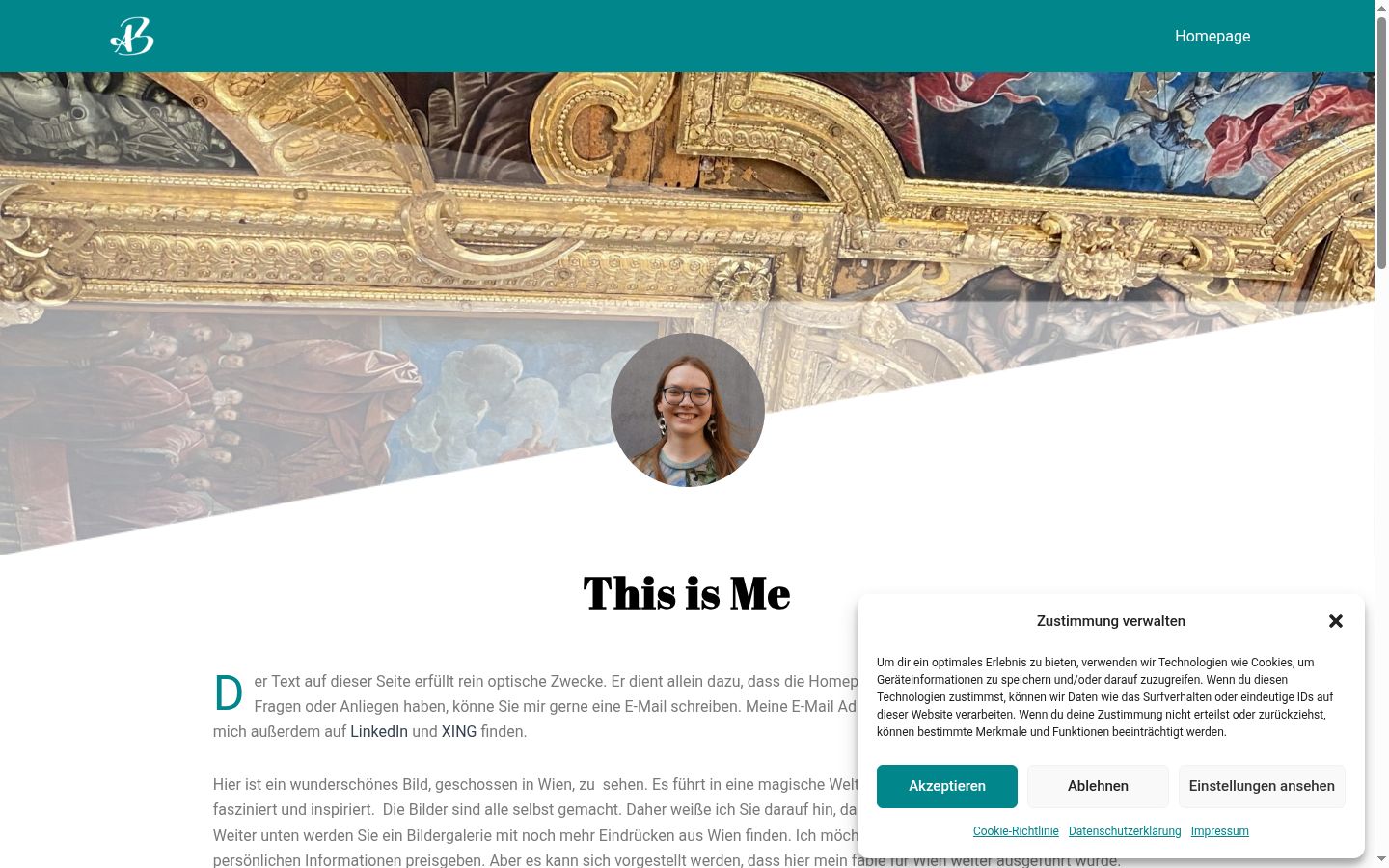 Screenshot del banner di consenso mostrato prima di qualsiasi interazione